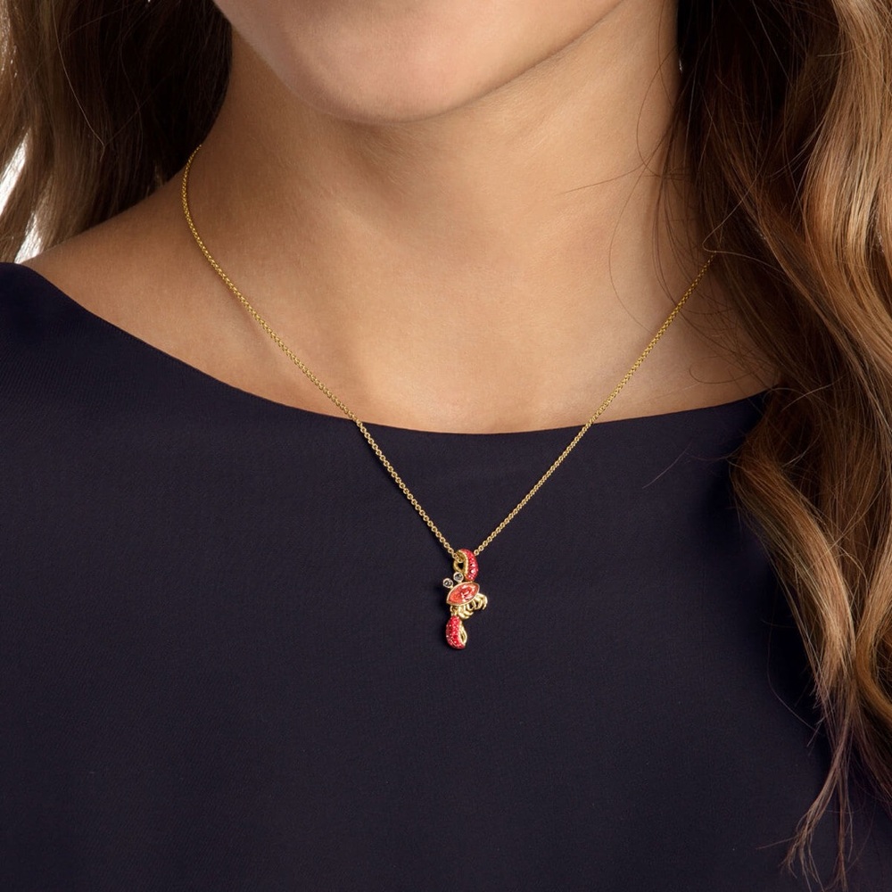 🦀 seven season — ocean crab multi-colored gold plated pendant necklace 🦀